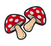 DOITOOL 2 Pièces Écusson Thermocollant Brodé Champignon, Appliqué | Polyester Adhésif Thermofusible, Mini-champignons Résistants, Entretien Facile, pour Réparer ou Décorer