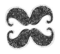 DOITOOL 2 pièces Écussons Thermocollants Moustache DIY pour Vêtements Sacs et Casquettes Pailletés Résistants pour Réparation et Personnalisation Extérieure et Fêtes