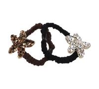 DOITOOL 2 Pièces Élastiques à Cheveux en Cristal avec Motif Étoile de Mer, Résistants la Rupture et Confortables, Accessoires Élégants pour Queue de Cheval Lors de Mariages et Fêtes