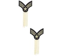 DOITOOL 2 pièces Epaulette Homme à Franges Multi Couches avec Épingle Badge Épaule Décoratif pour Costumes et Uniformes Accessoire Vintage Élégant