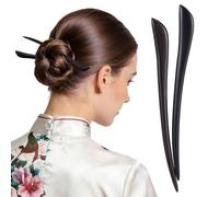 DOITOOL 2 Pièces Épingle à Cheveux Noire en Ébène Vintage pour Fixation de Coiffure, Accessoire Hanfu Simple et Élégant, pour Mariage et Anniversaire
