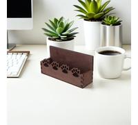 DOITOOL 2 Pièces Farmhouse Wooden Cat Paw Business Card Holder Rustic Desk Organizer For Office Event Display Compact Solid Wood Postcard Stand