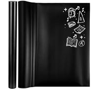 DOITOOL 2 pièces Film Adhésif Tableau Noir Autocollant Film Ardoise Auto-adhésif pour École Bureau Maison Surface Lisse Facile à Coller et Décoller pour Notes et Dessins Créatifs