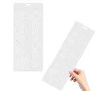 DOITOOL 2 Pièces Gabarit de Quilting en Plastique Blanc pour Patchwork et Couture, Outil de Marquage Diy, Glisse Facilement sur Tissu, pour Travaux de Quilting