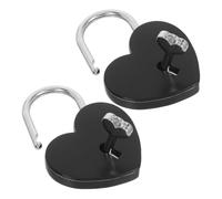 DOITOOL 2 Pièces Heart Shaped Padlock With Key Metal Love Lock For Diary Jewelry Box Luggage And Storage Portable Sturdy Privacy Lock Set