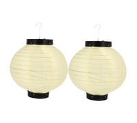 DOITOOL 2 pièces Lanterne Japonaise Ronde Suspendue Étanche Décorations pour Restaurant Maison et Fête Abat-Jour Riz Beige