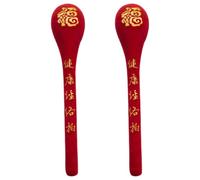 DOITOOL 2 Pièces Marteau de Massage Chinois Portatif Rouge pour Corps | Mousse Latex à Haute Élasticité et Flanelle, Usage Bureau, Technique Artisanale, Notice Incluse