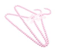 DOITOOL 2 pièces Mini Cintres pour Garçon Fille avec Perles Décoratives Cintres Anti-dérapants pour Vêtements Garçon Fille Suspendus pour Dressing et Chambre Gain de Place Rose
