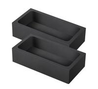 DOITOOL 2 Pièces Noir Moule de Coulée en Graphite Rectangulaire pour | 10 X 5x2,5cm, Stabilité Haute Température, Usage Fonderie et Raffinage, pour Argenté et Cuivre