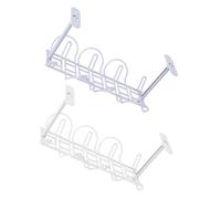 DOITOOL 2 pièces Organisateur Câble sous Bureau avec Fixation Plateau Gestion Câbles Compact et Solide Rangement Pratique pour Bureau et Maison