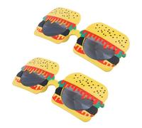 DOITOOL 2 Pièces Pack la Corrosion de Lunettes de Soleil Amusantes de Hamburger Jaune en ABS Chaleur Résistantes pour Fêtes D'anniversaire et Photobooth