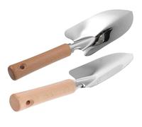 DOITOOL 2 Pièces Pelle de Jardinage en Acier Inoxydable Manche en Bois, Petite Pelle à Creuser, Légère, pour Jardin et Plantation, pour Terre et Plantes, Mélange du Sol et Retrait de