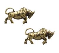 DOITOOL 2 Pièces Pendentif Décoratif en Laiton de Style Rétro Surface Lisse, Forme Tauromachie Unique pour Décoration du Nouvel An ou Création de Bijoux