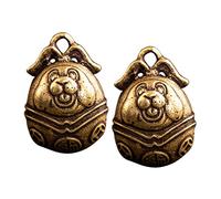 DOITOOL 2 Pièces Pendentifs Cloche Lapin Laiton Antique Ornements Diy pour Porte Clés et Décorations Suspendues Artisanat Créatif Small Brass Rabbit Bells