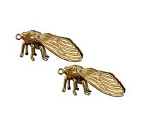 DOITOOL 2 pièces Pendentifs DIY Laiton Créatif Chic Porte-clés Cigale Antique Délicat Accessoires Artisanaux Durables Lot