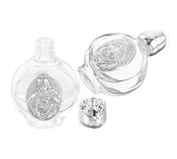 DOITOOL 2 Pièces Petite Bouteille en Verre Vide Alliage, Légère et Réutilisable, Style Délicat pour Usage en Église ou Festival, Flacon Décoratif d'eau Bénite Embossé