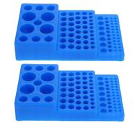 DOITOOL 2 Pièces Porte-tubes à Échantillons en Pp Bleu 92 Emplacements, Support Polyvalent pour Tubes de Laboratoire de 5,8 à 29,5mm, Optimisation de L'espace pour Analyse D'échantillons