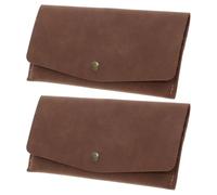 DOITOOL 2 Pièces Portefeuille Vintage Pliable en PU, Marron, Multi-Cartes | Format Compact et Léger, Structure Bifold, Alliage de Zinc, Usage Quotidien et Voyage, Homme Femme