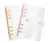 DOITOOL 2 Pièces Protège-cahier PVC Transparent Couverture Souple Amovible pour Carnet à Mobiles Classeur Esthétique Jaune et Rose pour Bureau et École