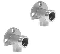 DOITOOL 2 Pièces Raccord Mural Mitigeur - Support Fixation Robinet Douche - Adaptateur Applique Coudé G1/2 vers G3/4 INOX Double Fixation - pour Installation Tuyau Apparent Salle Bain