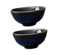DOITOOL 2 pièces Set de Coupes à Saké Céramique Japonaise Style Simple Bleu Grand Format pour Service de Boissons et Thé Usage Domestique et Professionnel