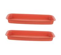 DOITOOL 2 pièces Soucoupe Rectangulaire pour Pots de Fleurs Lot de Plateau de Récupération Eau pour Plantes Intérieur et Extérieur Anti-Fuite pour Jardinières et Pots de Fleurs