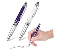 DOITOOL 2 pièces Stylos à Bille Lumineux avec Lampe LED et Stylet Capacitif Lot de Blanc Bleu pour Écrans Tactiles pour Bureau et Créatifs