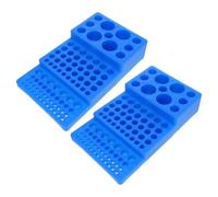 DOITOOL 2 Pièces Support pour Tubes de Laboratoire en Plastique Pp Bleu 92 Trous Multi-emplacements pour Tubes à Essai 5,8-29,5mm Organisation Stable et Utilisation pour Analyse