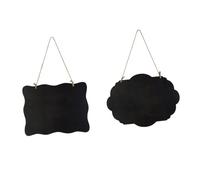 DOITOOL 2 pièces Tableau Ardoise Double Face Mini Bois Panneau Effaçable DIY pour Messages et Décorations Suspendu pour Mariage Fêtes Restaurants et Éducation Garçon Fille