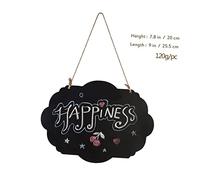DOITOOL 2 pièces Tableau Noir Double Face Bois avec Bords Décoratifs Ondulés et Floraux Ardoise Effaçable pour Message Décoration Murale Maison Panneau Numéro de Bienvenue