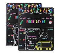 DOITOOL 2 Pièces Tableau Premier Jour École Double Face Bois Réutilisable Tableau Noir Étanche Léger pour Maternelle Primaire Accessoire Photo Rentrée Scolaire Garçon Fille