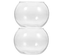 DOITOOL 2 Pièces Terrarium Rond Verre Contenant Décoratif Hydroponique DIY pour Plantes Station de Propagation Écologique pour Bureau et Maison Décor Micro-Paysage Élégant