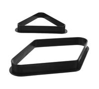 DOITOOL 2 Pièces Triangle et Forme Rhomboïdale en Plastique Noir pour Billes de Billard, Surface Antidérapante, Maintien Stable des Billes, pour Parties et Jeux Fréquents