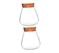 DOITOOL 2 Pièces Vase Verre avec Bouchon Liège Pot Décoratif Transparent pour Plantes Hydroponiques et Micro-paysages Récipient Hermétique pour Décoration Intérieure