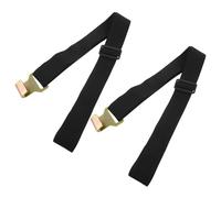 DOITOOL 2 Pièces Verrou Coupe-vent Réglable, Noir, Nylon Métal | Attaches Universelles pour Bac Plastique ou Municipal, Installation Facile, Couvercle Bien Fermé, Jardin et Allée