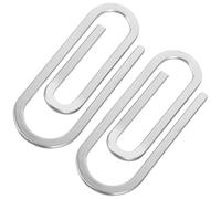 DOITOOL 2 Pinces à Billets en Acier Inoxydable Argentées pour Hommes et Femmes, Forme Trombone, Design Simple et Léger, pour Noël et Enterrement de Vie de Garçon