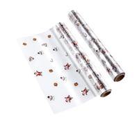 DOITOOL 2 Rouleaux Papier Cellophane Transparent pour Noël Mils Film Décoratif pour Paniers Cadeaux Fleurs et Décorations Festives