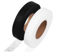 DOITOOL 2 rouleaux Ruban Thermocollant Ourlet Rideaux Bande Adhésive Sans Couture Noir et Blanc pour Réparations DIY et Facile à Utiliser