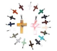 DOITOOL 20 Pièces Bracelet pendentif gemme mini charme perles assorties Bricolage foi breloques croix pour bracelets entretoise de fabrication de collier Pierre naturelle