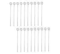 DOITOOL 20 pièces Brochettes Bbq Acier Inoxydable Réutilisables avec Poignée Antidérapante pour Viande et Légumes Accessoires Barbecue Extérieur et Facile à Nettoyer