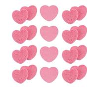 DOITOOL 20 Pièces Éponge Exfoliante Visage de Cœur en Pulpe de Bois et Coton, Démaquillage et Usage à Domicile Voyage