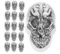 DOITOOL 20 Pièces Rivets Forme de Crâne Punk pour Décoration de Vêtements Chaussures et Accessoires Rivets Diy Halloween Argenté