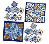 DOITOOL 20 Pièces Stickers Carrelage Autocollants Muraux Étanches pour Cuisine et Salle de Bain Motif Marocain Faciles à Poser et Nettoyer Décoration Rétro pour Surface Lisse