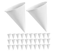 DOITOOL 200 Pièces Gobelets en Papier Blanc Coniques pour Boissons Chaudes et Glaces, Papier Épais, Design Élégant, pour Fêtes et Divers Repas