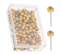 DOITOOL 200 pièces Lot de Punaises à Tête Ronde Dorées Épingles Métal Résistantes pour Cartes Photos et Décorations Accessoires Pratiques pour Bureau et Loisirs Créatifs