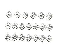 DOITOOL 20pièces Lot De Breloques Cœur Alliage Avec Inscription Merci Pour Bijoux Colliers Et Bracelets Antique