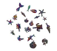 DOITOOL 20pièces Lot De Pendentifs Diy Alliage Breloques Thème De Océan Matériel Pour Fabrication De Bijoux