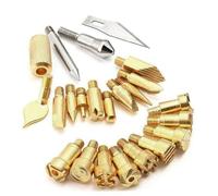 DOITOOL 23 Pièces Outils de Pyrogravure Cuivre pour Décoration Cuir Kit de Pointes de Fer à Souder pour Artisanat DIY