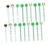 DOITOOL 24 pièces Crayons Bois pour Garçon Fille avec Gomme sans Prise Confortable Couleurs Non Décolorantes Parfaits pour et Dessin Scolaire Fête Saint Patrick