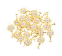 DOITOOL 24 Pièces Décorations de Fête Religieuses avec Lumière Sacrée Ornements Église pour Gâteau Accessoires Photo pour Fête Religieuse Décorations Festives Noël